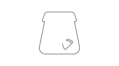 Siyah hat çevrimiçi, beyaz arka planda balık ikonu olan fast food siparişi veriyor. 4K Video hareketli grafik canlandırması