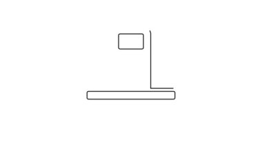 Siyah çizgi kahve fincanı beyaz arka planda izole edilmiş bir ikon haline gelecek. 4K Video hareketli grafik canlandırması