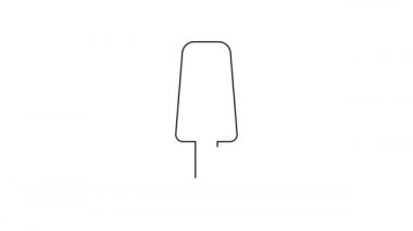 Siyah çizgi dondurma ikonu beyaz arkaplanda izole edilmiş. Güzel sembol. 4K Video hareketli grafik canlandırması