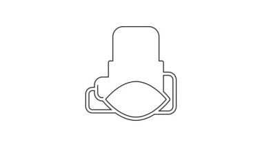 Siyah çizgi siber güvenlik simgesi beyaz arka planda izole edildi. Dijital devre kartında kapalı asma kilit. Güvenlik kavramı. Dijital veri koruması. 4K Video hareketli grafik canlandırması
