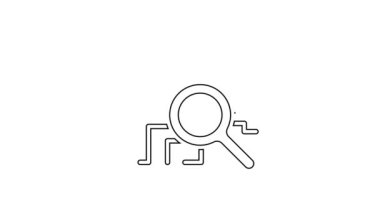 Siyah çizgi göz tarama simgesi beyaz arkaplanda izole edildi. Retina taraması. Göz taraması yapılıyor. Güvenlik kontrol sembolü. Siber göz işareti. 4K Video hareketli grafik canlandırması