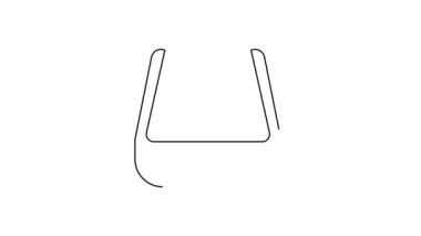 Gözlük üzerine yerleştirilmiş siyah çizgi Akıllı gözlükler beyaz arkaplanda izole edilmiş simge. Giyilebilir elektronik, akıllı gözlüklü, kameralı ve ekranlı. 4K Video hareketli grafik canlandırması