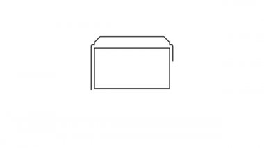 Siyah çizgi dizüstü bilgisayar simgesi beyaz arkaplanda izole edildi. Boş ekran işaretli bilgisayar defteri. 4K Video hareketli grafik canlandırması