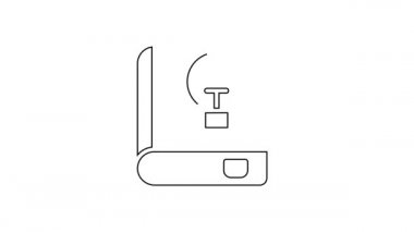 Siyah çizgi Kullanıcı elle simgesi beyaz arkaplanda izole edildi. Kullanıcı rehberi kitabı. Talimat işareti. Kullanmadan önce oku. 4K Video hareketli grafik canlandırması