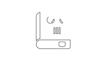 Siyah çizgi tarih ikonu beyaz arkaplanda izole edildi. 4K Video hareketli grafik canlandırması