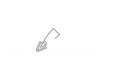 Siyah çizgi Çeşme kalem ucu simgesi beyaz arkaplanda izole edildi. Kalem aleti işareti. 4K Video hareketli grafik canlandırması