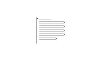 Siyah çizgi KHK, kağıt, parşömen, parşömen simgesi beyaz arkaplanda izole edilmiş. 4K Video hareketli grafik canlandırması