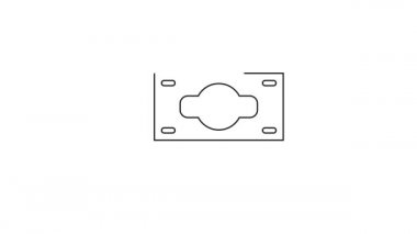 Siyah çizgi kağıt para yığını beyaz arka planda izole nakit ikonu. Para desteleri. Para birimi. 4K Video hareketli grafik canlandırması