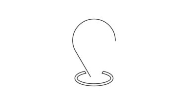 Siyah çizgi taksi istemcisi simgesi beyaz arkaplanda izole edildi. 4K Video hareketli grafik canlandırması