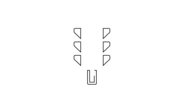 Beyaz arkaplanda siyah çizgi trafik ışığı simgesi izole edildi. 4K Video hareketli grafik canlandırması