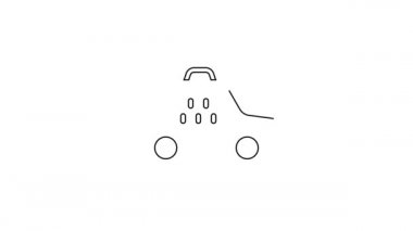 Siyah çizgi taksi ikonu beyaz arka planda izole edildi. 4K Video hareketli grafik canlandırması