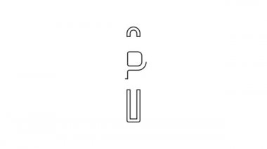 Beyaz arkaplanda siyah çizgi park simgesi izole edildi. Sokak tabelası. 4K Video hareketli grafik canlandırması