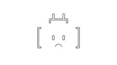 Kırpma yolu simgesi beyaz arkaplanda izole edilmiş siyah çizgi Tee buji elektriği. 4K Video hareketli grafik canlandırması