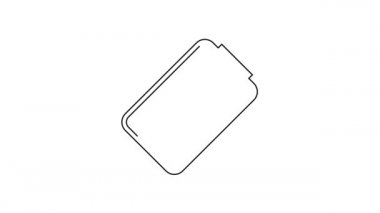 Siyah çizgi batarya şarj seviyesi göstergesi simgesi beyaz arkaplanda izole edildi. 4K Video hareketli grafik canlandırması