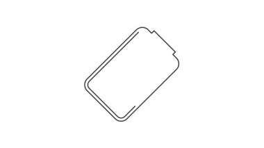 Siyah çizgi batarya şarj seviyesi göstergesi simgesi beyaz arkaplanda izole edildi. 4K Video hareketli grafik canlandırması