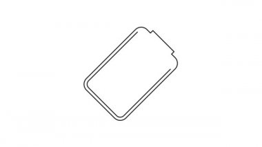 Siyah çizgi batarya şarj seviyesi göstergesi simgesi beyaz arkaplanda izole edildi. 4K Video hareketli grafik canlandırması