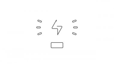 Siyah çizgi yaratıcı lamba fikri ikonu beyaz arkaplanda izole edildi. Fikirler ilham, icat, etkili düşünme, bilgi ve eğitim kavramları. 4K Video hareketli grafik canlandırması