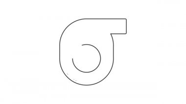 Siyah çizgili selobant simgesi beyaz arkaplanda izole edildi. Yapışkan bandı sar. Bant yalıtılıyor. 4K Video hareketli grafik canlandırması