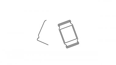 Siyah çizgi bira beyaz arkaplanda izole edilebilir. 4K Video hareketli grafik canlandırması