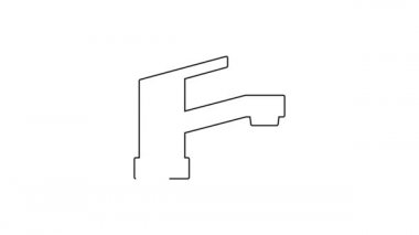 Siyah çizgi su musluğu simgesi beyaz arkaplanda izole edildi. 4K Video hareketli grafik canlandırması