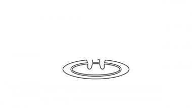 Siyah çizgi su bırakma simgesi beyaz arkaplanda izole edildi. 4K Video hareketli grafik canlandırması