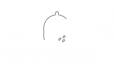 Beyaz arkaplanda siyah çizgi limon simgesi izole edildi. 4K Video hareketli grafik canlandırması