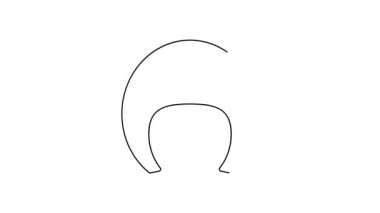 Beyaz arka planda siyah çizgili balık biftek ikonu var. 4K Video hareketli grafik canlandırması