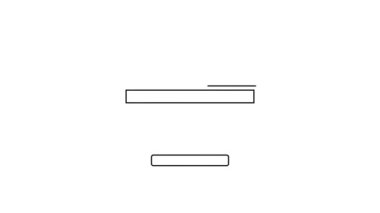 Siyah çizgi havan ve tokmak simgesi beyaz arkaplanda izole edildi. 4K Video hareketli grafik canlandırması