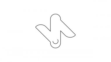 Beyaz arka planda siyah çizgili İsviçre çakısı ikonu var. Çoklu alet, çok amaçlı çakı. Çok fonksiyonlu bir alet. 4K Video hareketli grafik canlandırması