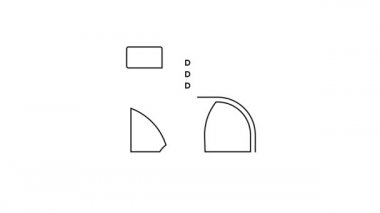 Beyaz arkaplanda siyah çizme ikonu var. 4K Video hareketli grafik canlandırması