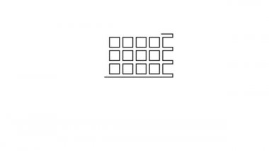 Siyah çizgi voleybol ağı simgesi beyaz arkaplanda izole edildi. 4K Video hareketli grafik canlandırması