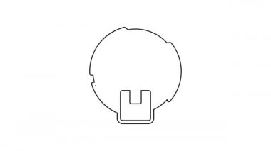 Siyah çizgi, beyaz arkaplanda izole edilmiş dünya çapında bir nakliye ikonu. 4K Video hareketli grafik canlandırması