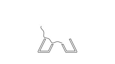 Siyah çizgi indirimli etiket simgesi beyaz arkaplanda izole edildi. Etiket alışverişi. Özel teklif işareti. İndirim kuponları sembolü. 4K Video hareketli grafik canlandırması