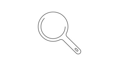 Beyaz arka planda siyah çizgi büyüteç simgesi izole edildi. Arama, odaklanma, yakınlaştırma, iş sembolü. 4K Video hareketli grafik canlandırması