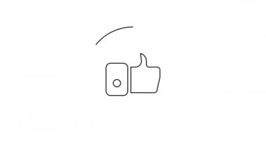 Siyah Çizgili El, beyaz arkaplanda izole edilmiş bir simge gibi. 4K Video hareketli grafik canlandırması