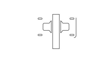 Siyah çizgi kağıt para yığını beyaz arka planda izole nakit ikonu. Para desteleri. Para birimi. 4K Video hareketli grafik canlandırması