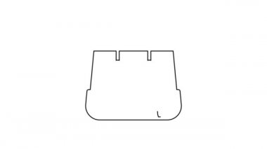 Beyaz arka planda siyah çizgi kâğıt poşet ikonu izole edildi. Paket işareti. 4K Video hareketli grafik canlandırması