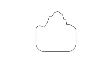 Siyah çizgi buzdağı simgesi beyaz arkaplanda izole edildi. 4K Video hareketli grafik canlandırması