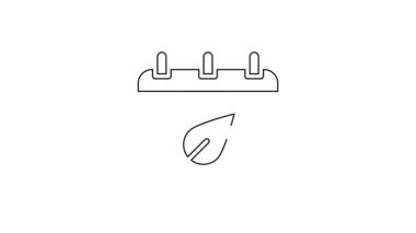 Sonbahar yaprakları simgesi beyaz arkaplanda izole edilmiş siyah çizgi takvimi. 4K Video hareketli grafik canlandırması