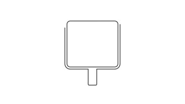 Beyaz arkaplanda izole edilmiş siyah çizgi temiz su simgesini geri dönüştür. İşaret geri dönüşümlü bir damla su. 4K Video hareketli grafik canlandırması