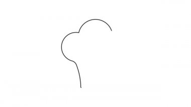 Siyah çizgi Şefi şapkası simgesi beyaz arkaplanda izole edildi. Aşçılık sembolü. Aşçı şapkası. 4K Video hareketli grafik canlandırması