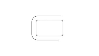 Beyaz arkaplanda izole edilmiş depolama kutusu simgesi olan siyah çizgi kulak tıkaçları. Kulak tıkacı işareti. Gürültü sembolü. Uyku kalitesi konsepti. 4K Video hareketli grafik canlandırması