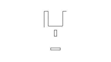 Siyah çizgi Amerikan futbolu kale direği ikonu beyaz arka planda izole edildi. 4K Video hareketli grafik canlandırması