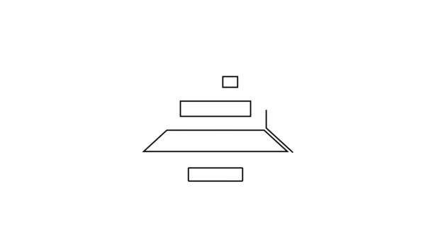 黑线收银机,具有独立于白色背景的检查图标.出纳员签名Cashbox符号。4K视频运动图形动画 — 图库视频影像