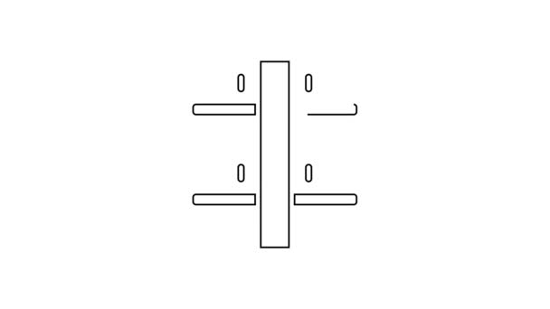 Linha preta Ícone da caixa de almoço isolado no fundo branco. Animação gráfica em movimento de vídeo 4K — Vídeo de Stock