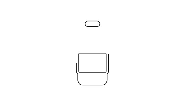 Linha preta Garrafa de ícone de água isolado no fundo branco. Sinal de bebida com refrigerante. Animação gráfica em movimento de vídeo 4K — Vídeo de Stock