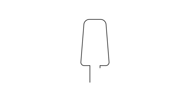 Icono de helado de línea negra aislado sobre fondo blanco. Dulce símbolo. Animación gráfica de vídeo 4K — Vídeos de Stock