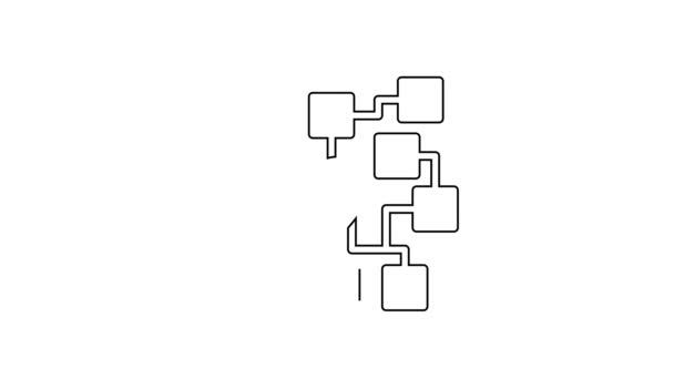 Línea negra Icono de red neuronal aislado sobre fondo blanco. Inteligencia artificial AI. Animación gráfica de vídeo 4K — Vídeo de stock