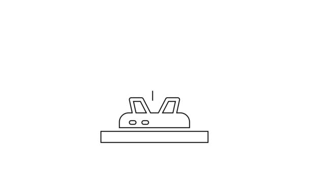 Icona ologramma linea nera isolata su sfondo bianco. Tecnologia di comunicazione globale. Animazione grafica 4K Video motion — Video Stock