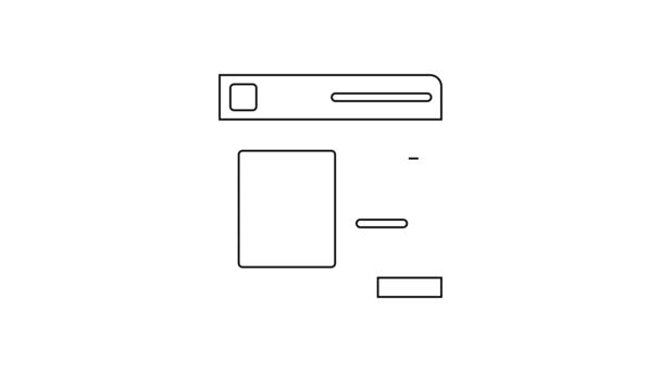 Linha preta ícone da janela do navegador isolado no fundo branco. Animação gráfica em movimento de vídeo 4K — Vídeo de Stock